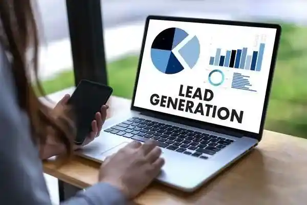 Lead generation growth chart showing $8k to $50k increase